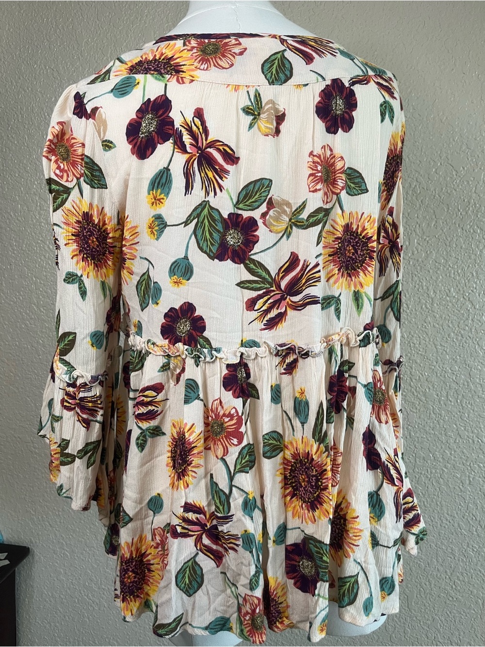 ivy jane Cream Floral Tiered Peasant Tunic - Picture 3 of 7